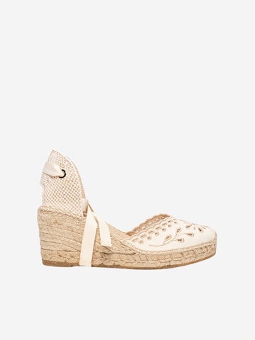 Alhamas - Sandalias 'Alpargata Cuña 7 cm' en beige: frente