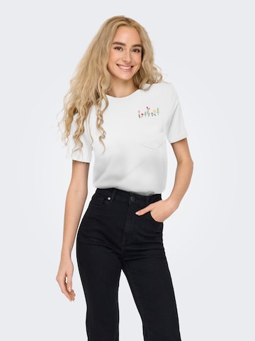 ONLY Koszulka 'ONLPOLLY' w kolorze biały: przód