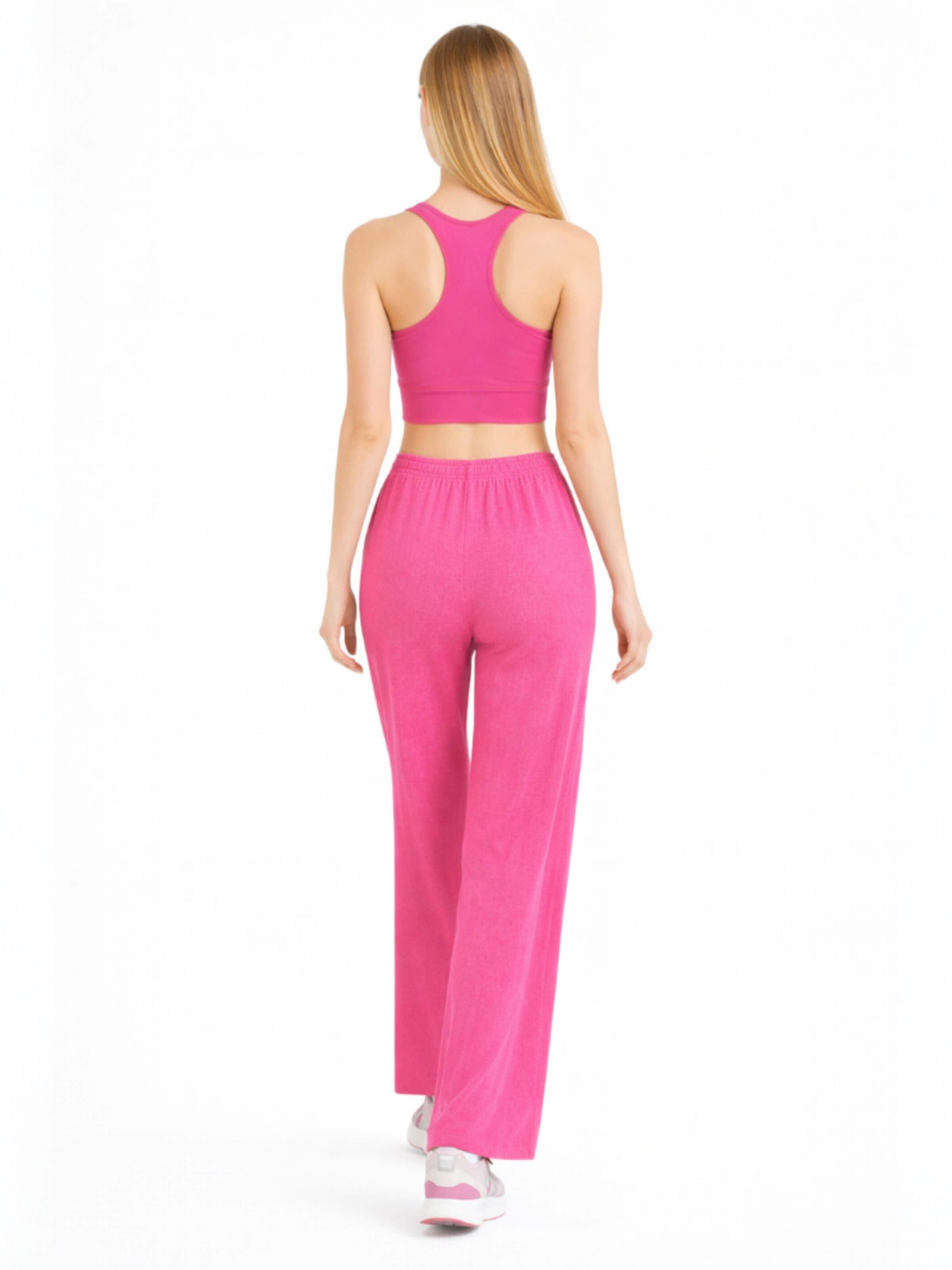 Wide leg Pantaloni 'FLORYN – Palazzohose Crinkle' di fashionshowcase in rosa