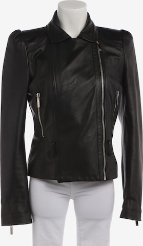 Elisabetta Franchi Lederjacke / Ledermantel L in Schwarz: Vorderseite