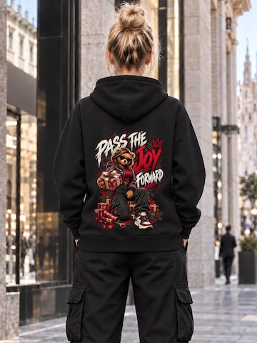 LUNØIR StudioSweater majica 'BOSS Femme Christmas Gift of Joy' - crna boja
