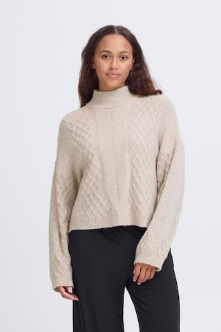 Pull-over 'IHMYLLE' ICHI en beige : devant