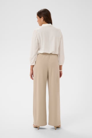 Kaffe Loosefit Kalhoty se sklady v pase 'KAphoebe' – béžová