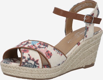 TOM TAILOR Strap Sandals in Beige: front