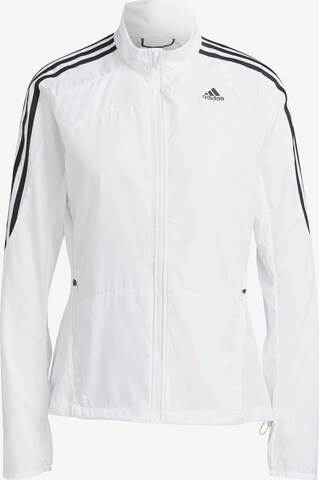 Veste de sport 'Marathon 3-Stripes' ADIDAS SPORTSWEAR en blanc : devant