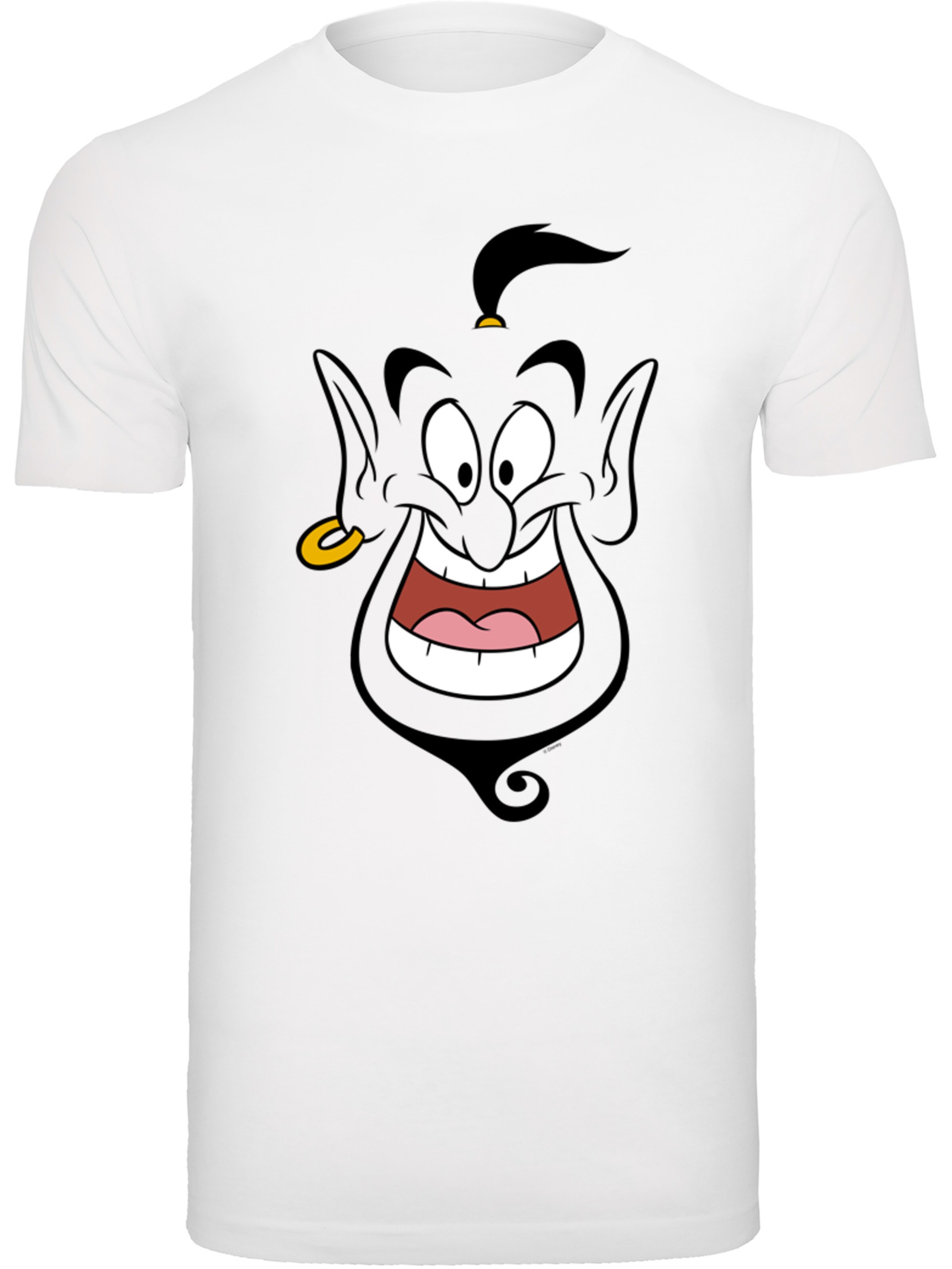 F4NT4STIC Shirt 'Disney Aladdin Genie Face' in White: front