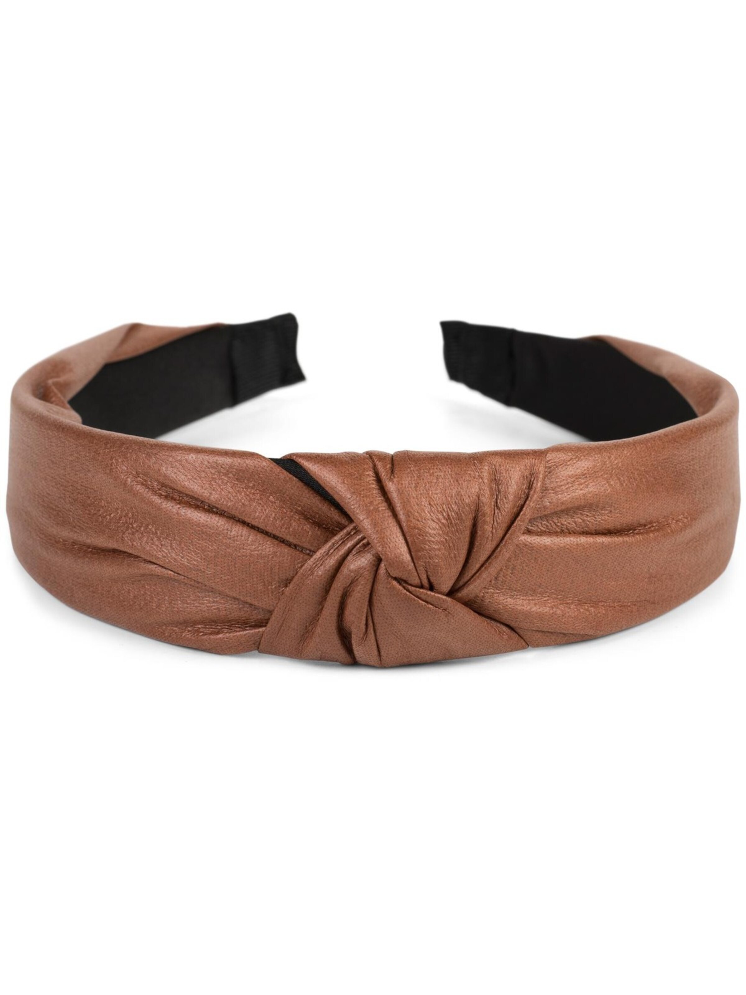 styleBREAKER Hair jewelry 'Haarreif Kunstleder Optik mit Knoten' in Brown