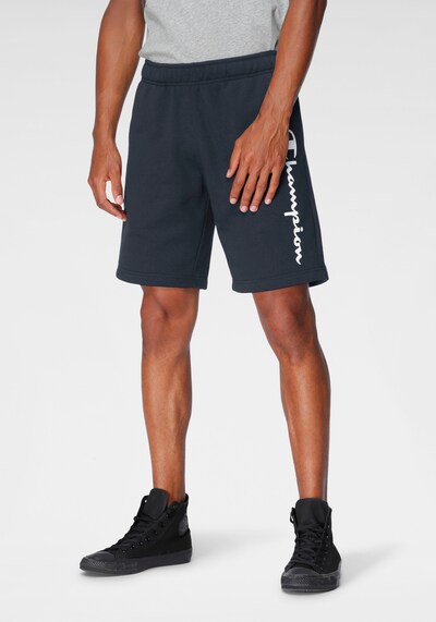 Kelnės iš Champion Authentic Athletic Apparel, spalva – tamsiai mėlyna / balta, Modelio vaizdas