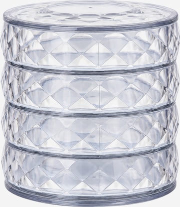UNIQ Beauty Jewelry storage 'Rotating Round Jewelry Organizer with 4 Compartments - Transparent' in Transparent: front