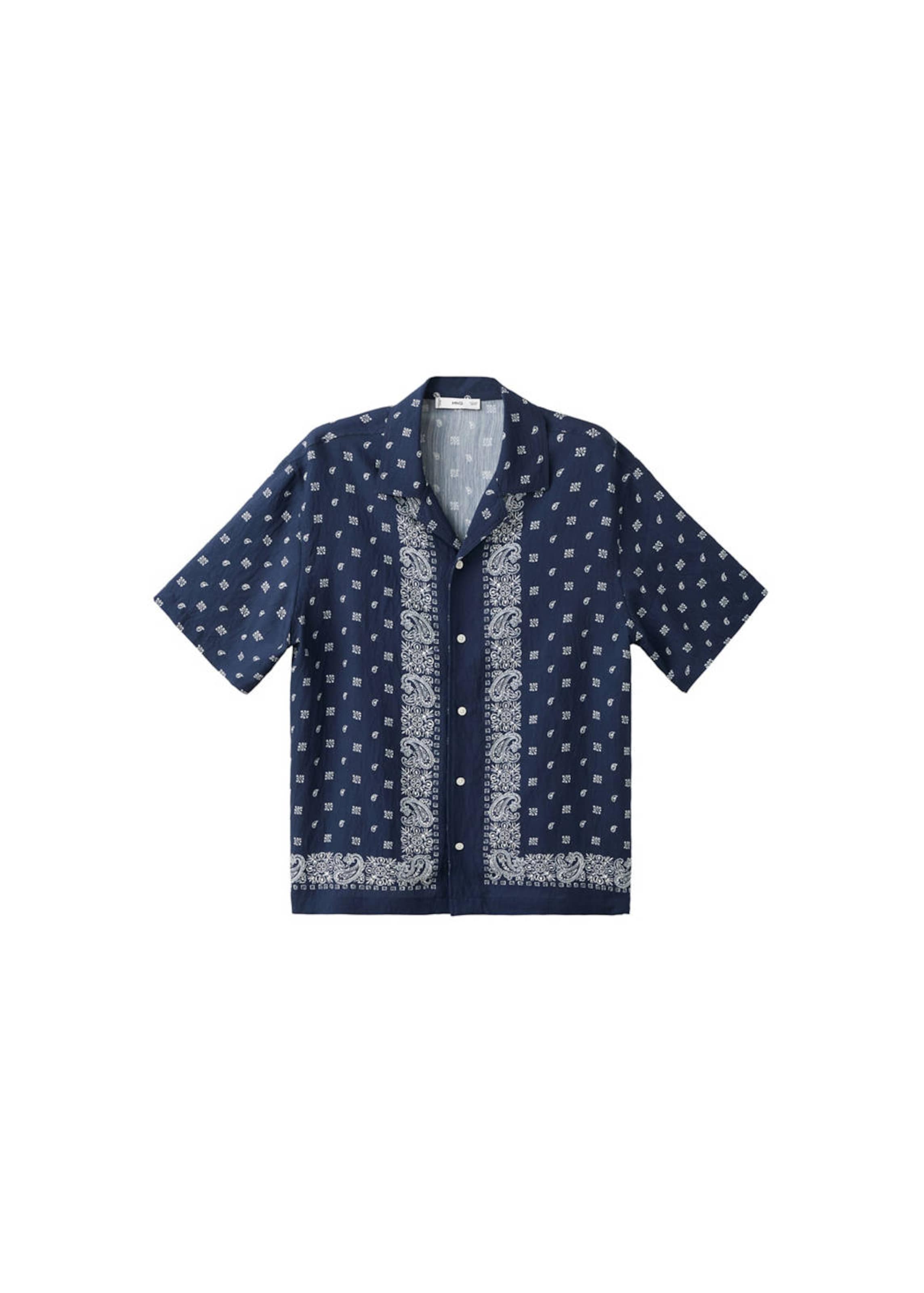 MANGO MAN Comfort fit Srajca 'Bandana' | modra barva: sprednja stran