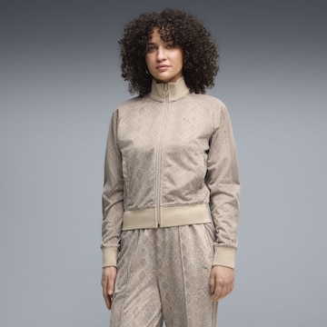 PUMA Sweat jacket 'T7' in Beige: front