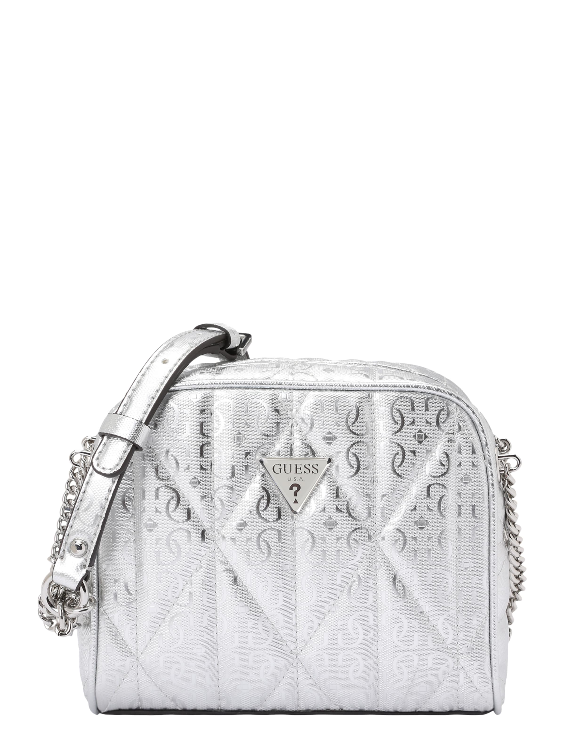 GUESS Crossbody bag 'ALDINA CAMERA CROSSBODY' in Silver: front