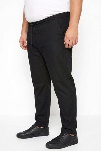 Men Plus Regular Trousers in Black