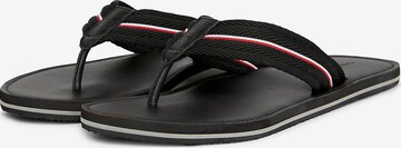 TOMMY HILFIGER T-Bar Sandals in Black: front