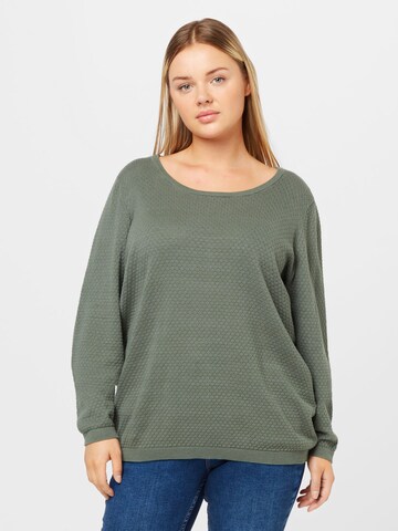 Vero Moda Curve Sweater 'CARE' in Green: front