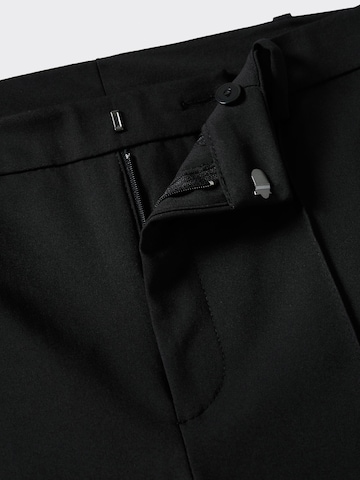 MANGO Slimfit Spodnie w kant 'MALU' w kolorze czarny