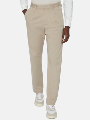 Coupe slim Pantalon à pince Boggi Milano en beige : devant