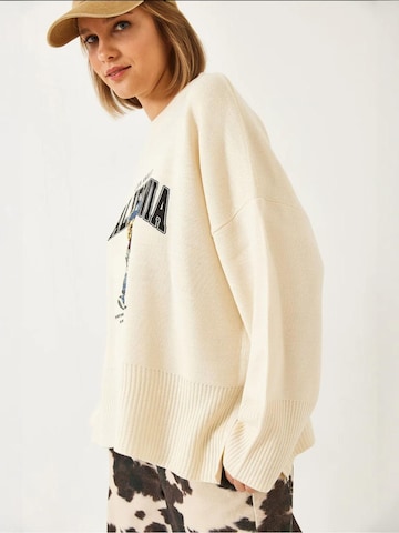 Bianco Lucci Oversized trui in Beige