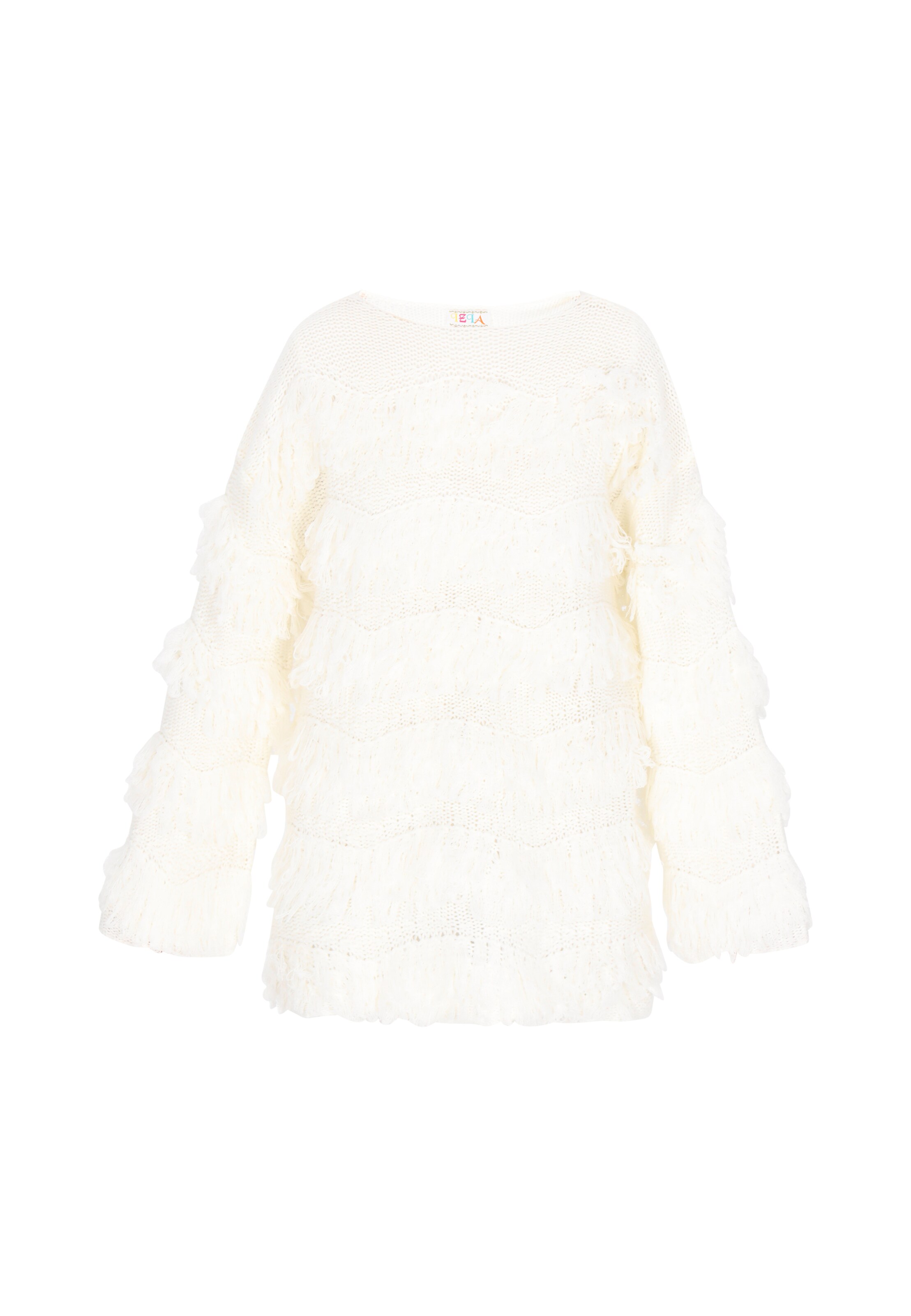 Pulover de la IZIA pe alb: față