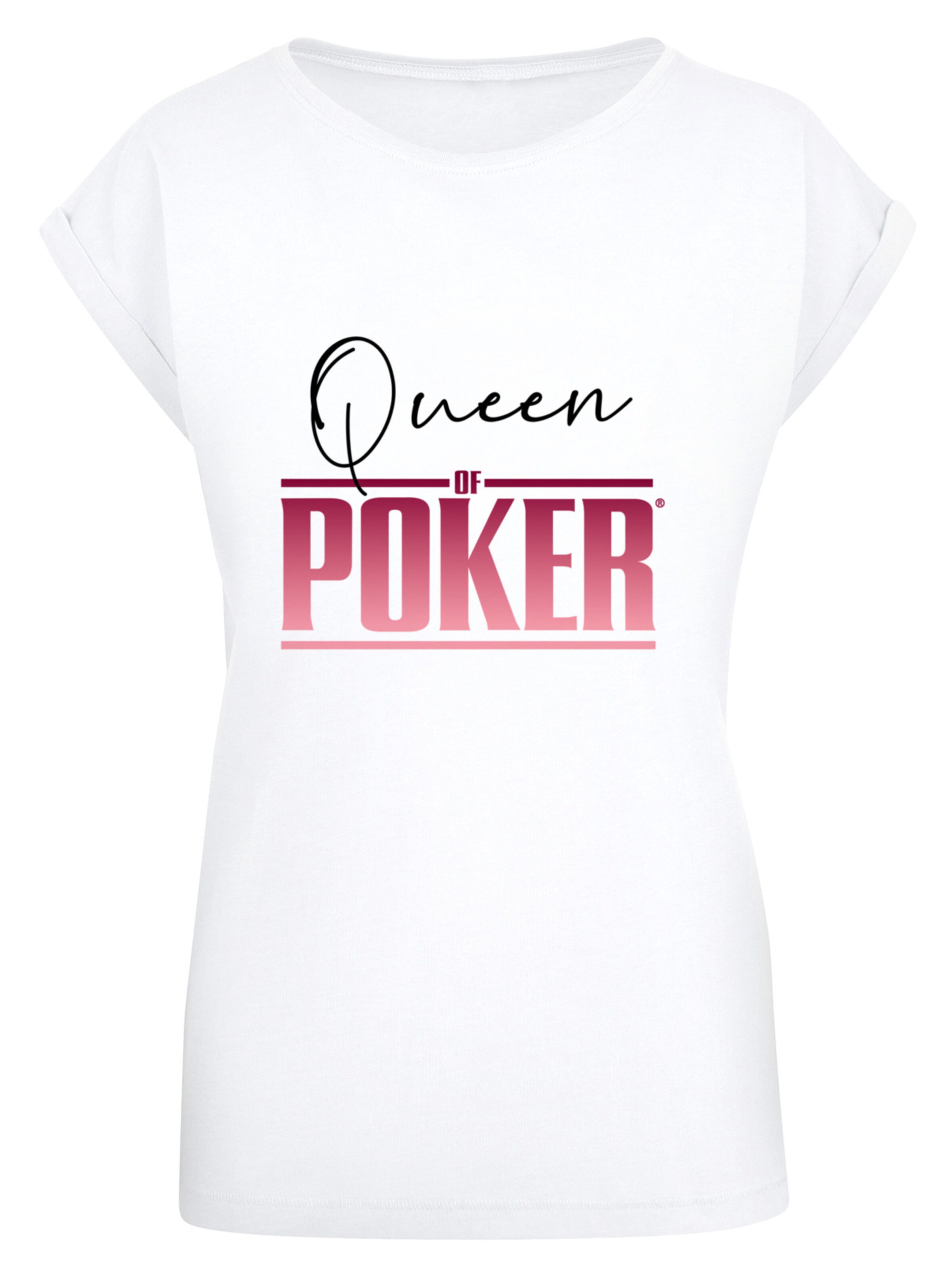 F4NT4STIC Shirt 'Queen of Poker' in Weiß: Vorderseite