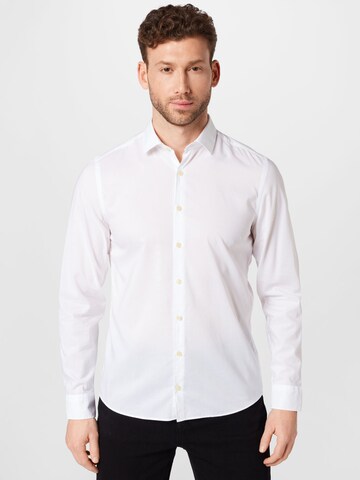 OLYMP - Ajuste estrecho Camisa de negocios en blanco: frente