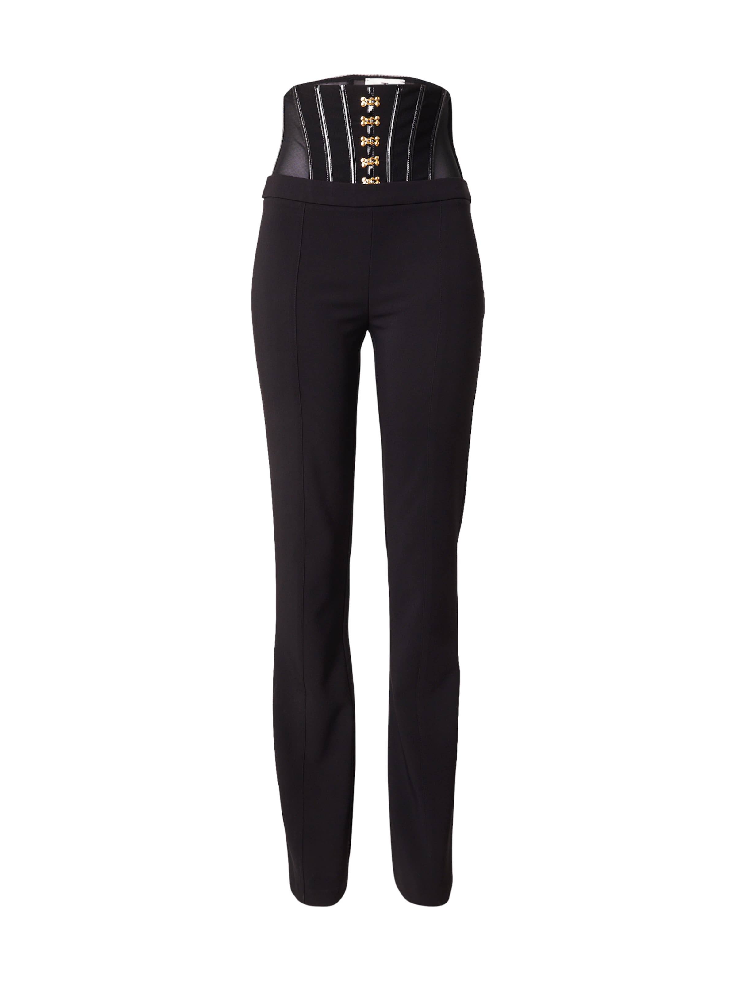 melns Elisabetta Franchi Piegulošs Bikses: no priekšpuses