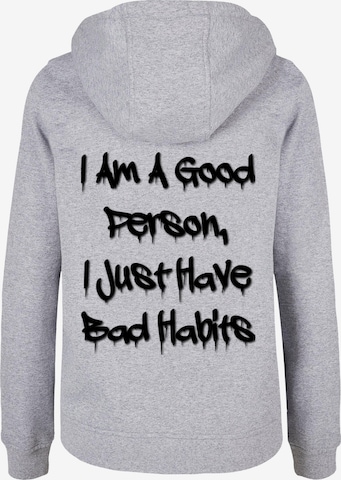 Merchcode Sweatshirt 'Bad Habits' in Grau