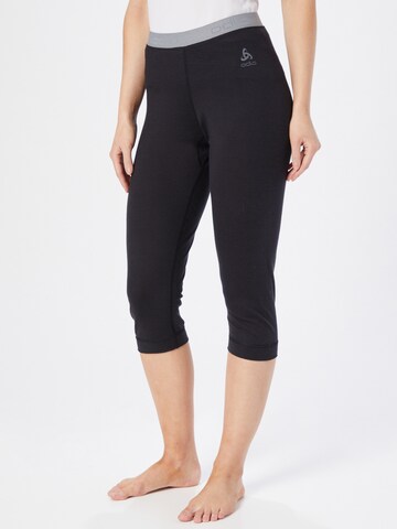 ODLO Skinny Workout Pants in Black: front