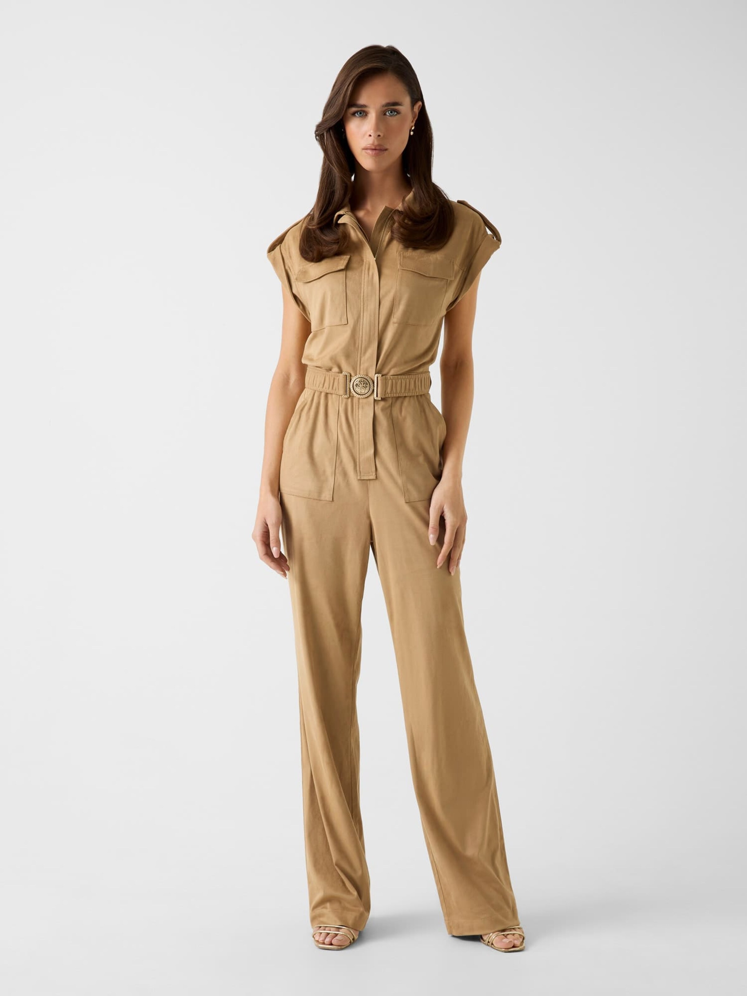 GUESS Jumpsuit in Beige: front