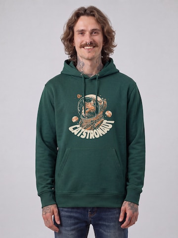 Sweat-shirt 'Catstronaut ' Watapparel en vert : devant