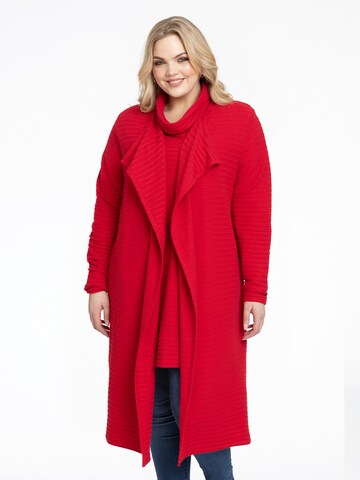 Cardigan ' mit Langarm ' Yoek en rouge : devant