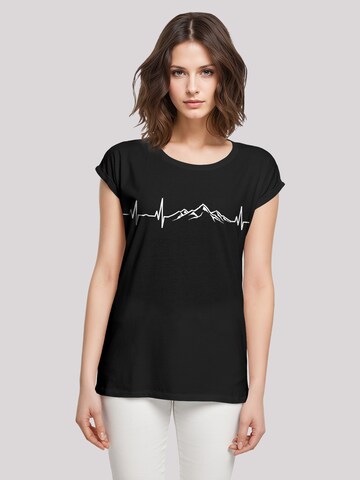 F4NT4STIC T-Shirt 'Mountain Heartbeat' in Schwarz: Vorderseite