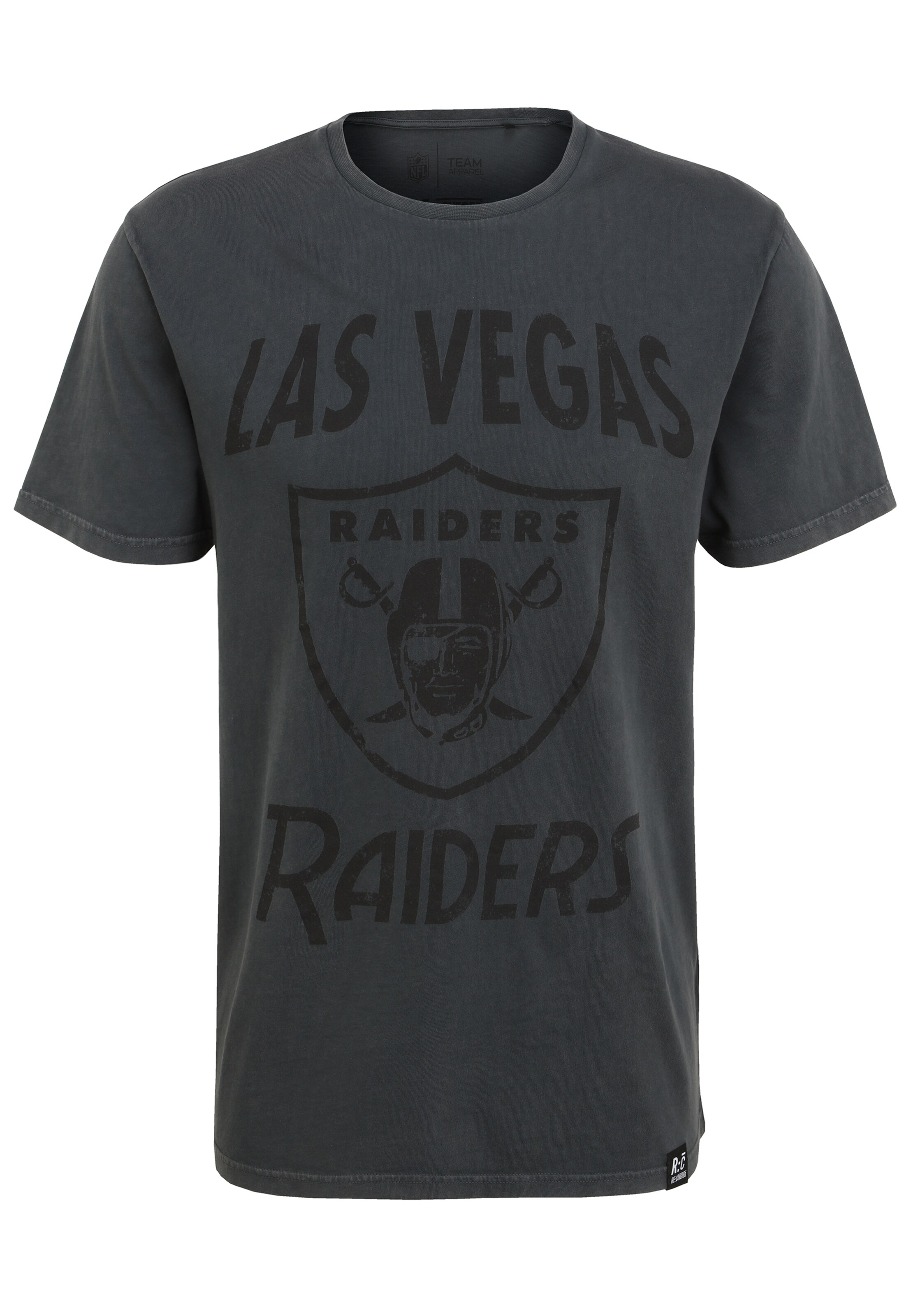 Recovered Shirt 'NFL Raiders Logo' in Zwart: voorkant