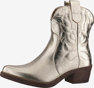 Bottes de cowboy Elara en or : devant
