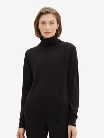 TOM TAILOR Sweater in Black: front