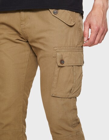 Threadbare Tapered Cargo Pants 'Corez' in Brown