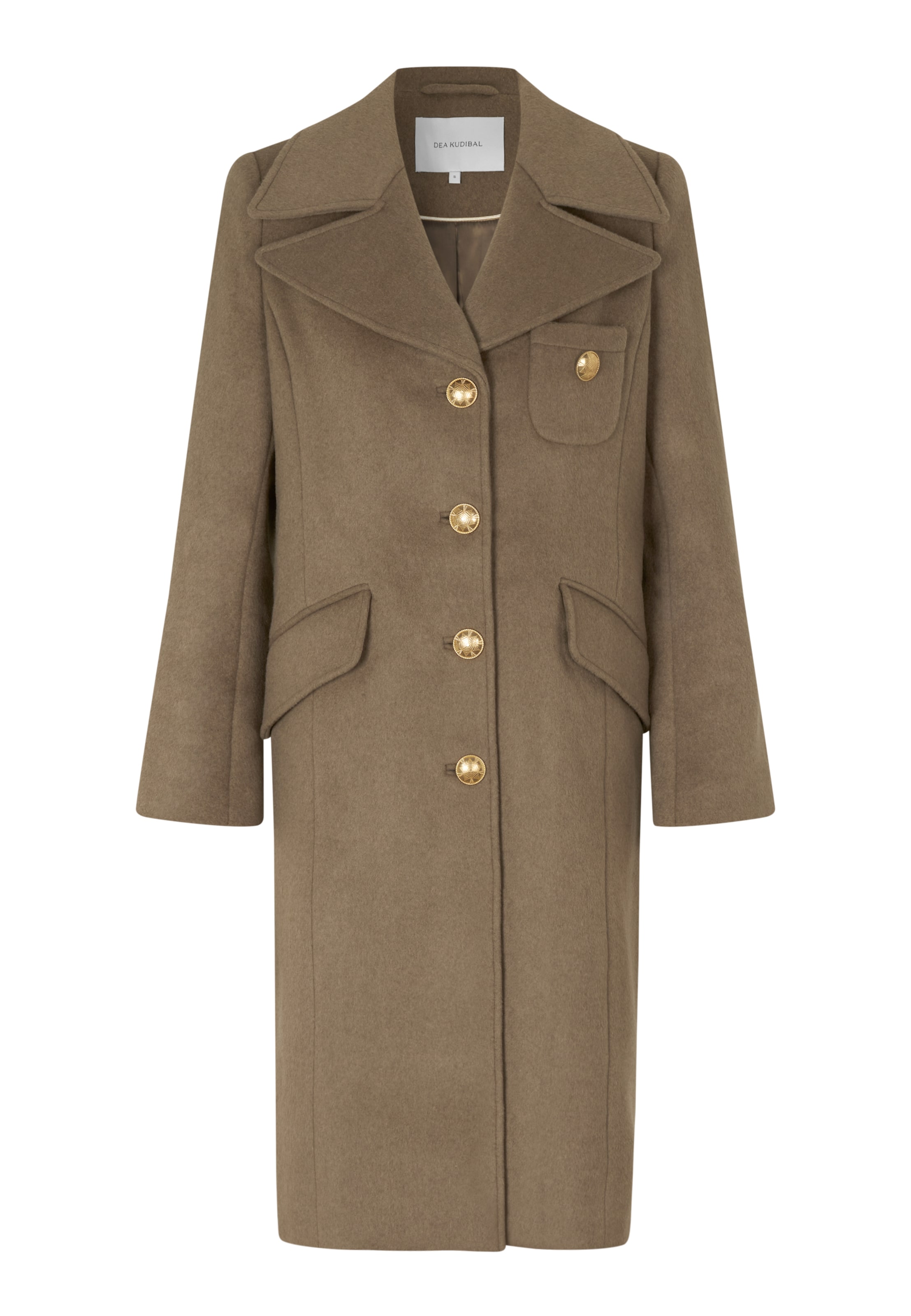 bēšs Dea Kudibal Starpsezonu mētelis 'Ginzadea': no priekšpuses