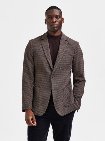 SELECTED HOMME Slim fit Suit Jacket in Brown: front