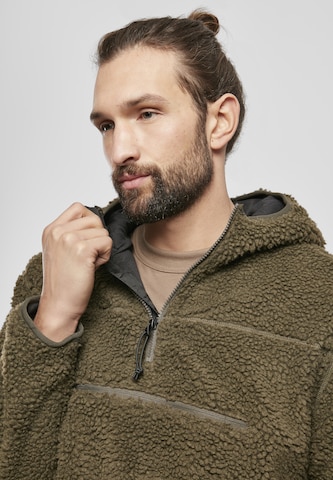 Brandit Fleece Jacket 'Teddyfleece Worker' in Green