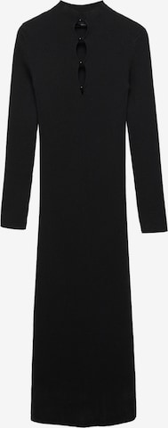 MANGO Knitted dress in Black: front