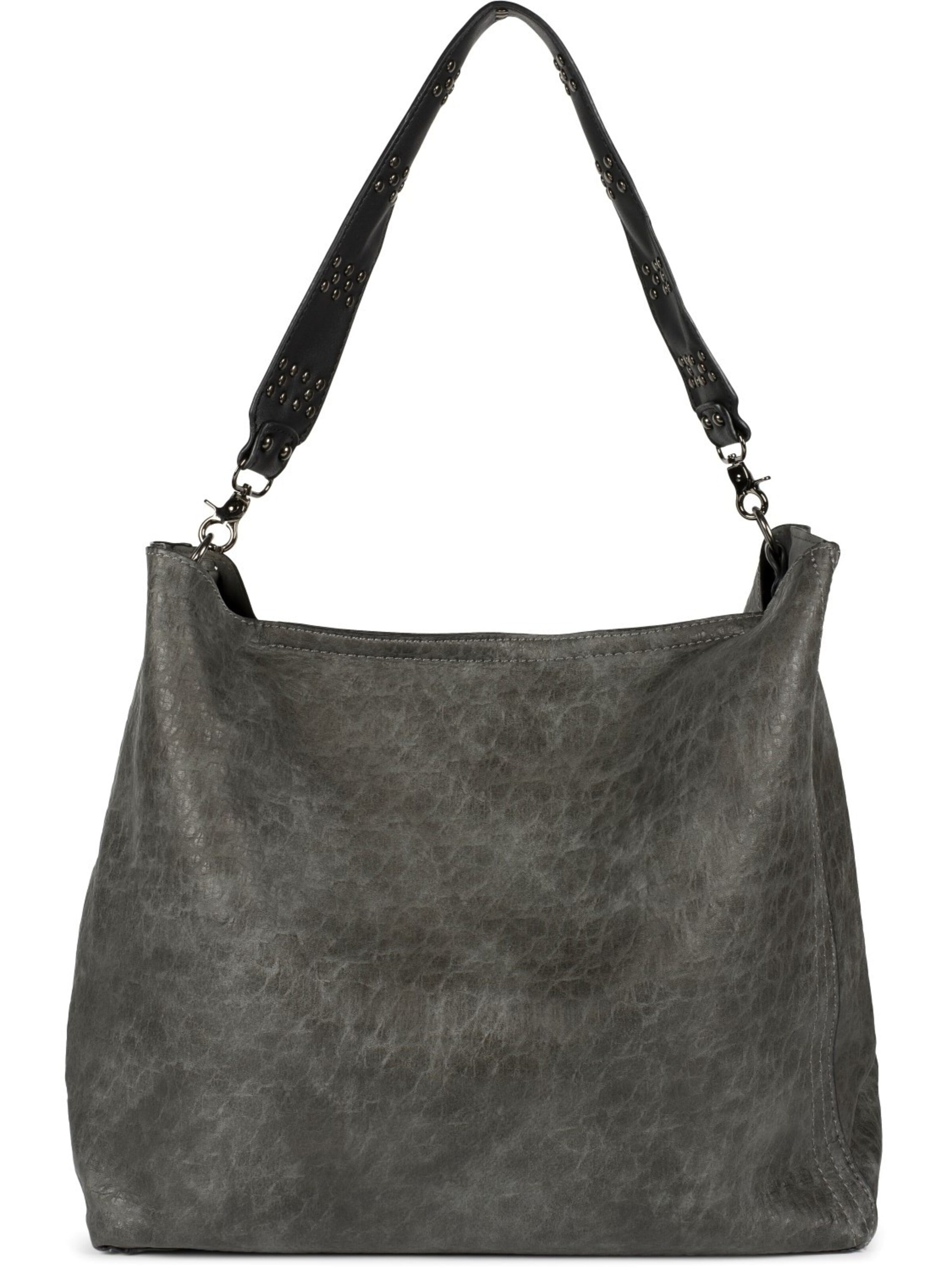 styleBREAKER Schultertasche '2 in 1 Schultertasche mit Nietengurt und Innentasche'‌‌‌‌ in Grau