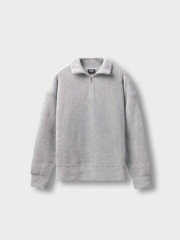 Burocs Sweater 'Knit Half-Zip' in Grey: front