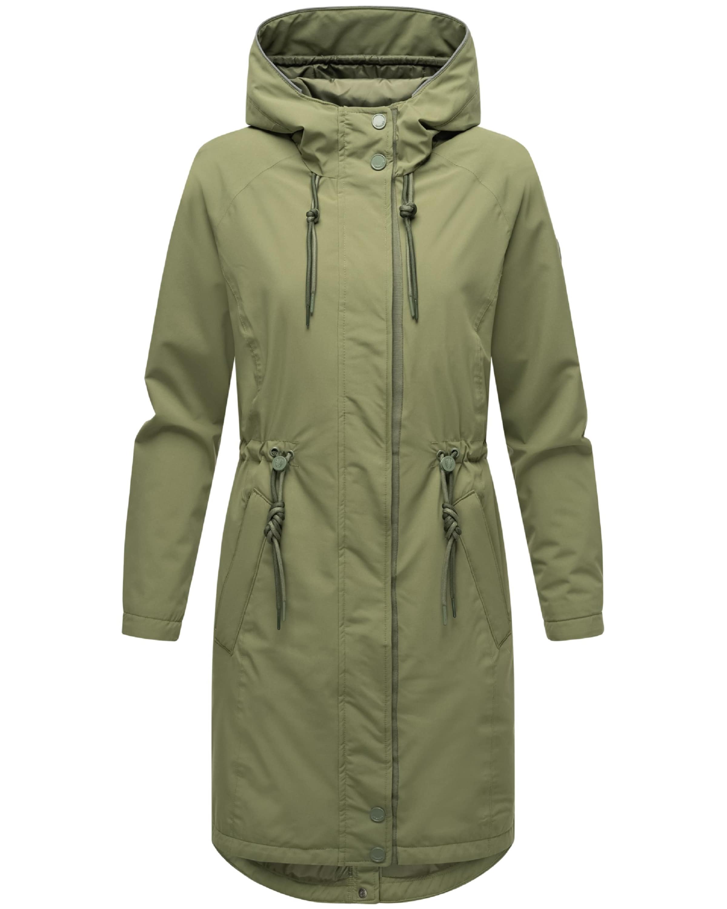 MARIKOO Kevad-sügismantel 'Megumii 16', värv roheline: eest vaates