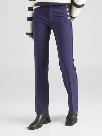 GAP Flared Trousers with creases in Blue: front