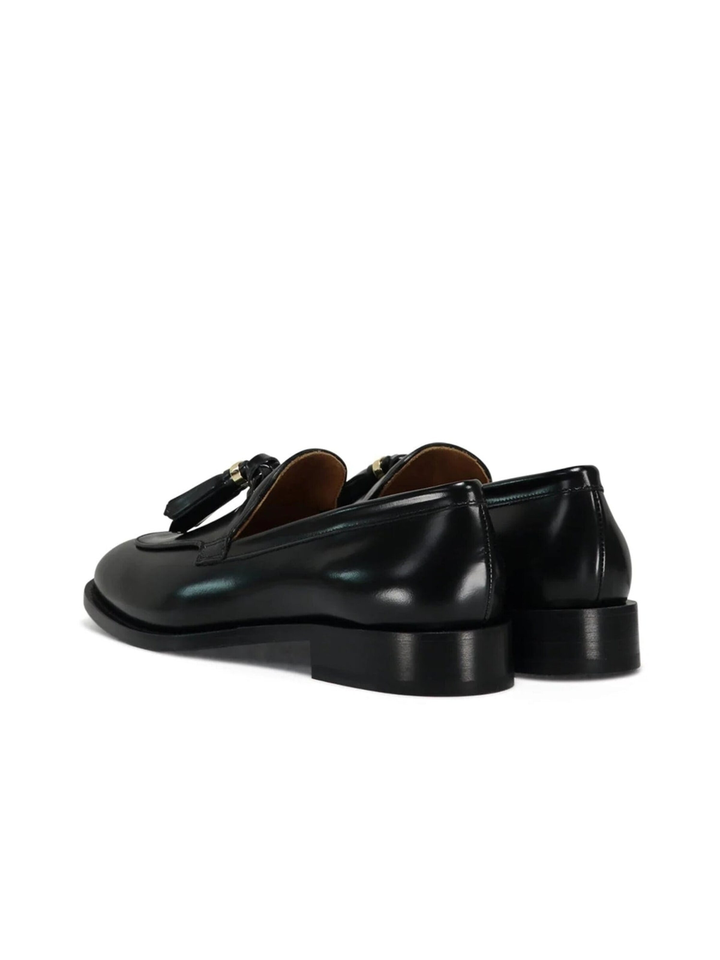 Max Mara Mokasyny 'Menloafer Black Leather Loafers' w kolorze czarny