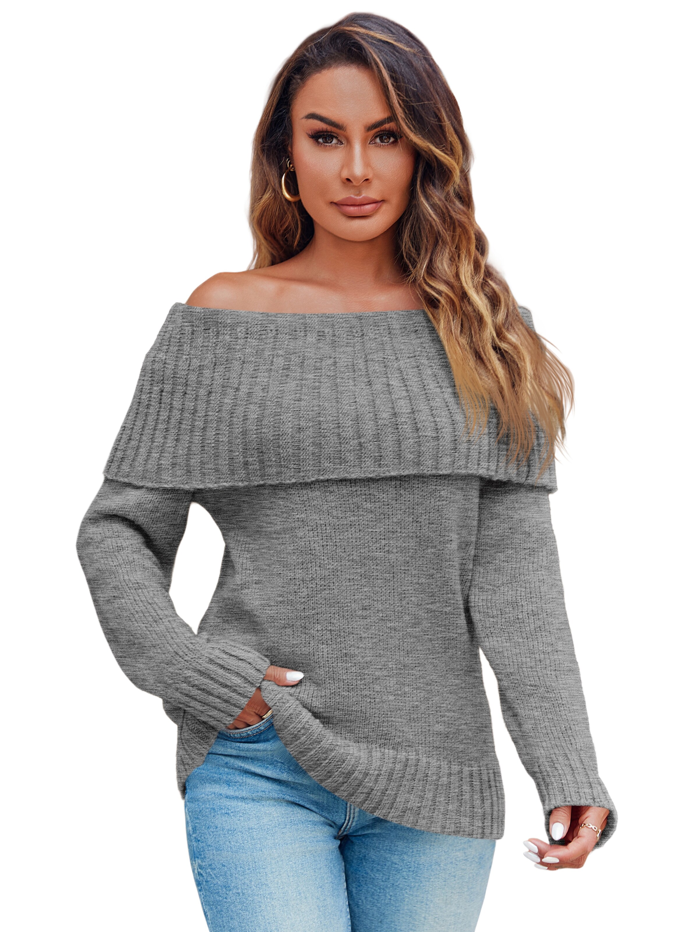 Pull-over Imily Bela en gris : devant