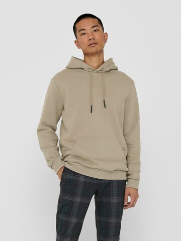 Only & Sons Regular fit Sweatshirt 'Ceres' in Brown: front
