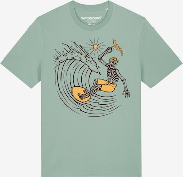 Maglietta ' Surfing for life ' di Watapparel in verde: frontale