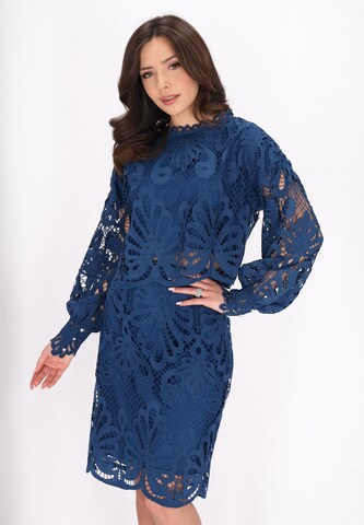 Camicia da donna di faina in blu: frontale