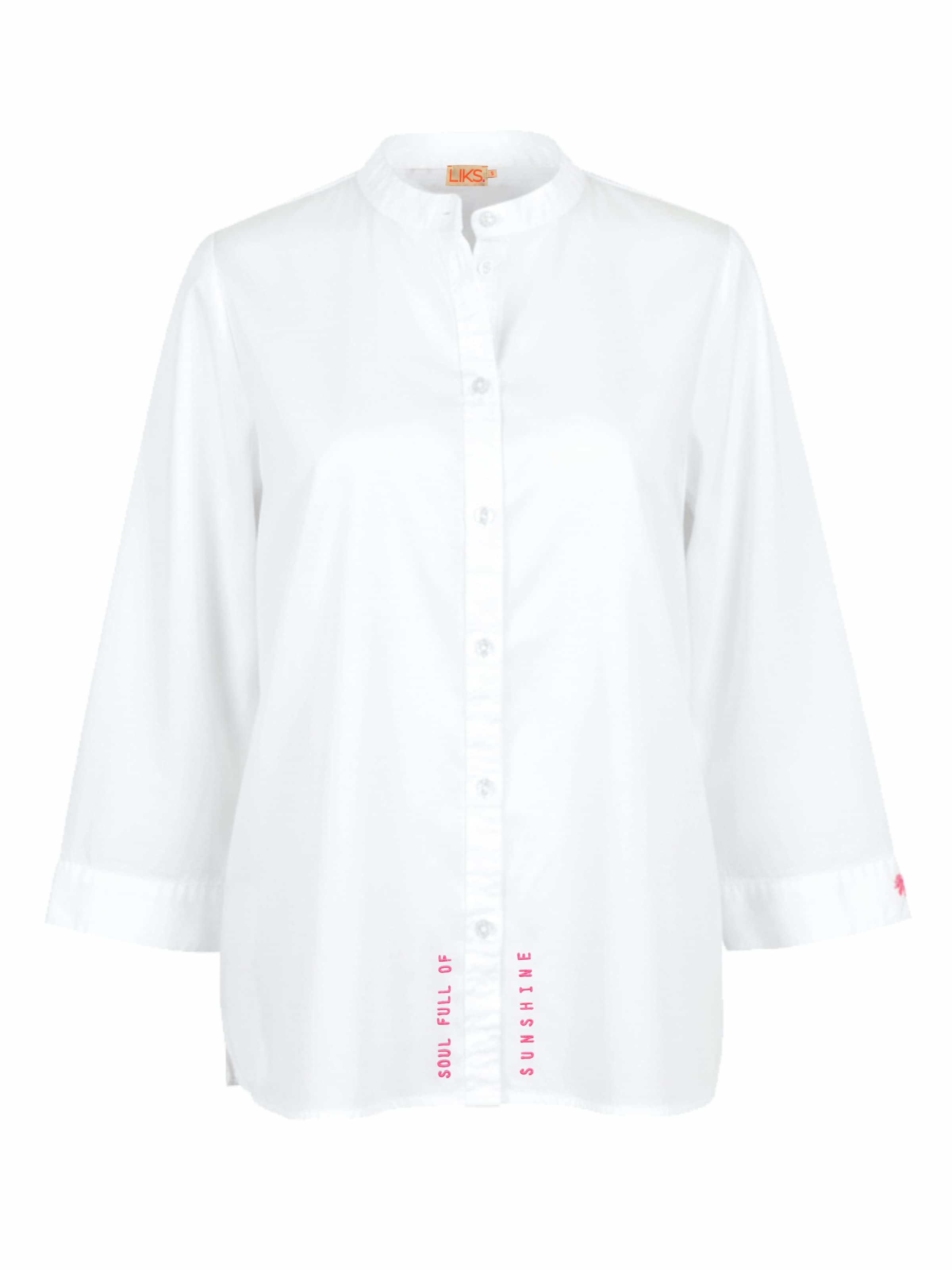 LIKS. Munich Blouse 'Soul full of sunshine' in White: front